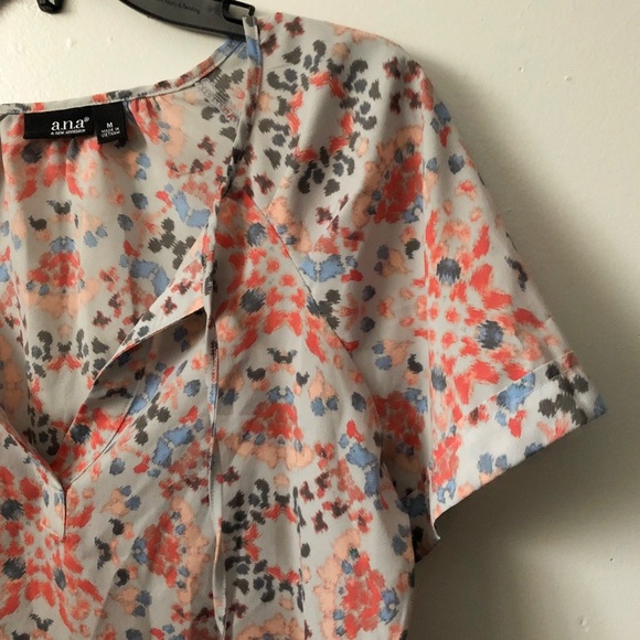 Multicolored patterned front tie blouse - Picture 2 of 7